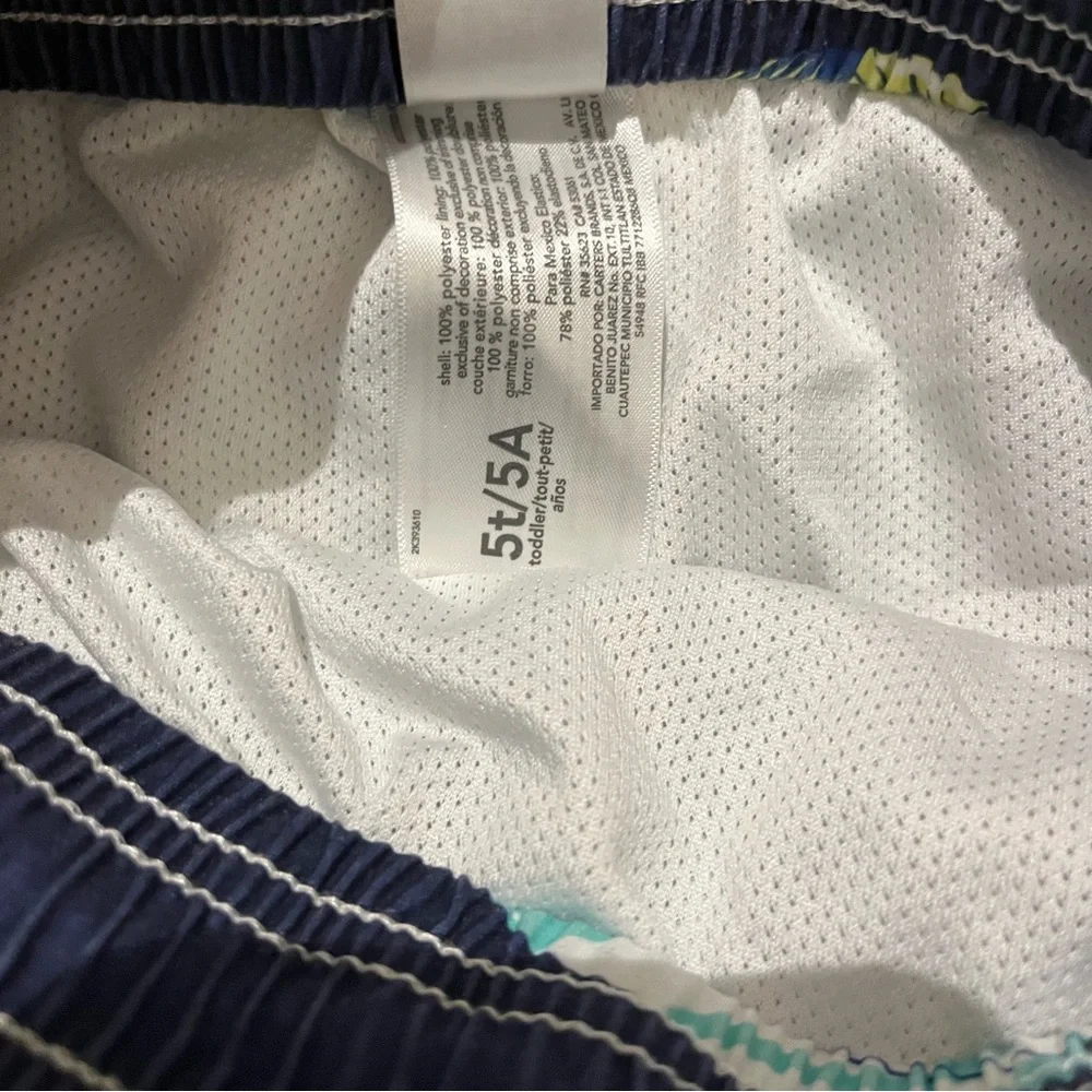 [3 for $15] CARTER’S Kids Swim Trunks - Navy with Multicolor Surfboards (5T) - Picture 4 of 4